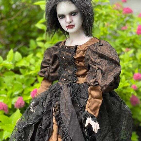 OOAK Creepy Odd 24” Ghostly Vampire Doll Witch Scary Halloween Horror Art Doll - Picture 4 of 14